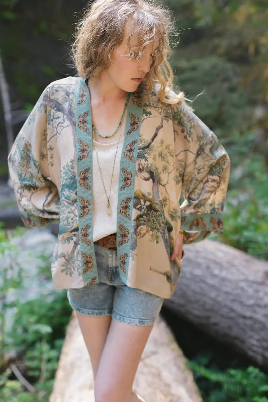 Earth and Sky Pixie Duster Cropped Kimono With Trees