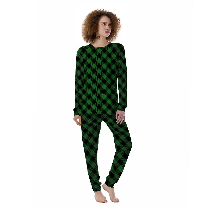 Buffalo Plaid Irish Green Print Women's Pajamas Affordable pajama sets