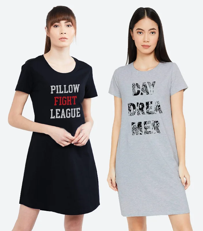 Womens Printed  Half sleeve Combo Night Dress (Pack of 2 ) Softest pajama sets