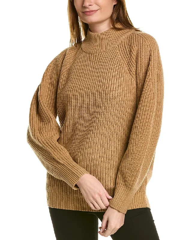 BCBGMAXAZRIA Turtleneck Wool-Blend Sweater Anti-pilling sweaters