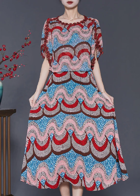 Fine Print Patchwork Chiffon Fake Two Piece Dresses Summer SD1038 Women's trendy floral dresses sale Fine Print Patchwork Chiffon Fake Two Piece Dresses Summer SD1038 Women's trendy floral dresses sale
