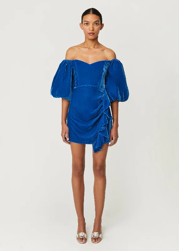 Velvet Adrian Dress | Air Force Blue Wedding guest unclassified dresses
