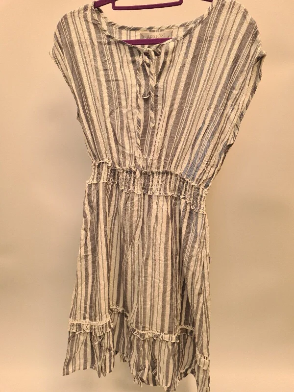 Apricot Stripe Shirred Waist Ruffle Dress Size UK 12 **** V27 Beaded unclassified dresses Apricot Stripe Shirred Waist Ruffle Dress Size UK 12 **** V27 Beaded unclassified dresses
