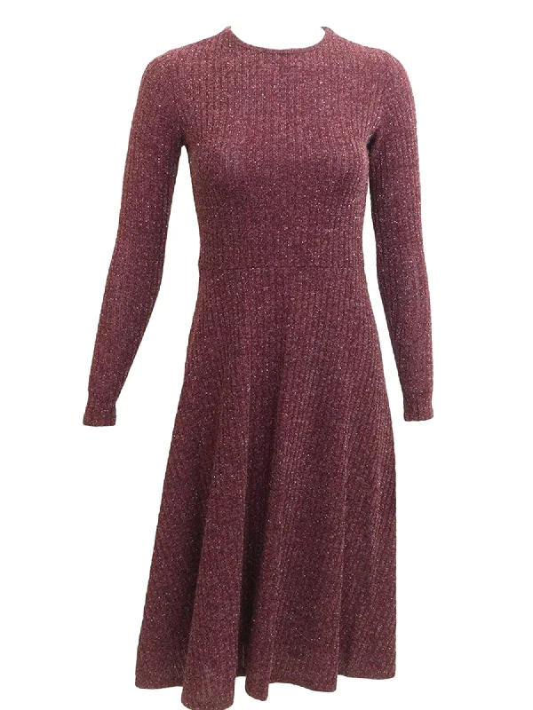BabyO Lurex Knit Fit & Flare Dress Earthy tone unclassified dresses