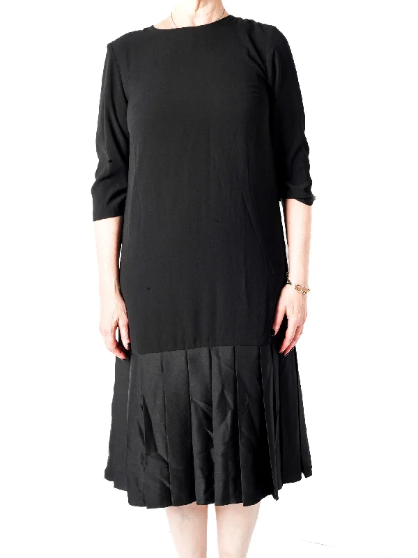 Bise Bottom Satin Pleated Dress Fall unclassified dresses