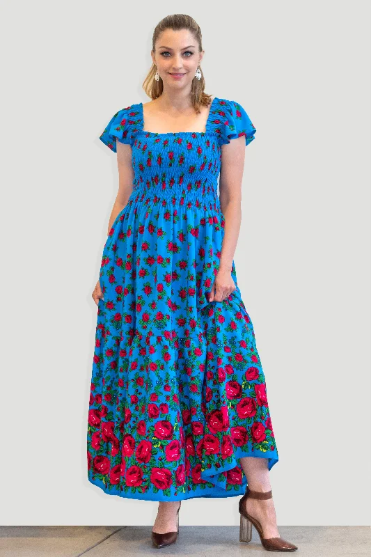 Dagmara Turquoise Folk Dress Short unclassified dresses
