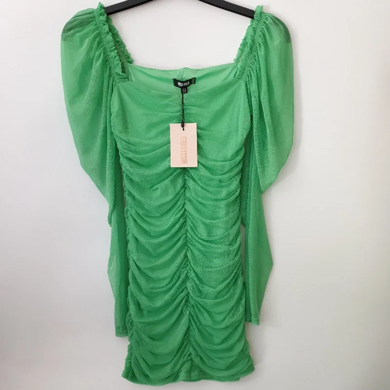Missguided Dress Mesh Ruched Green UK 12 ****Ref V278 Wrap unclassified dresses