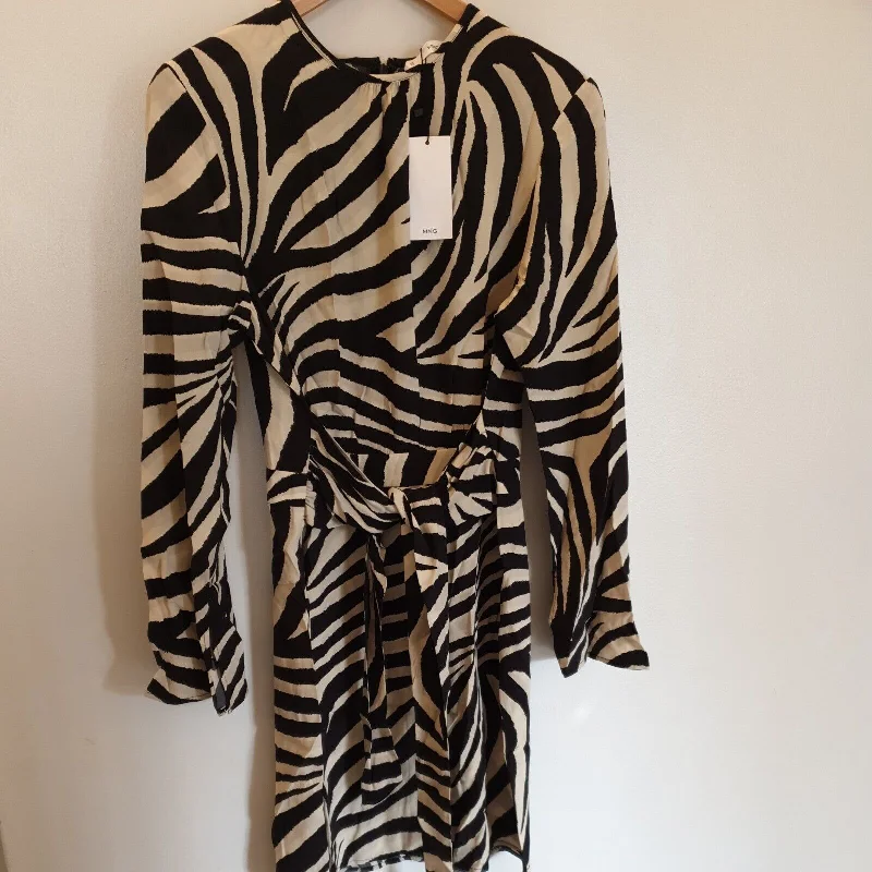 MNG Womens Black Zebra Print Dress Uk12****Ref V278 Holiday unclassified dresses