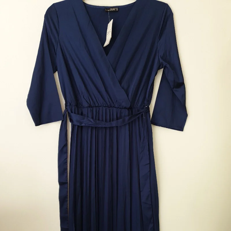 Quiz Navy Satin Wrap Front MDXI Dress Size 12****Ref V26 Budget-friendly unclassified dresses Quiz Navy Satin Wrap Front MDXI Dress Size 12****Ref V26 Budget-friendly unclassified dresses