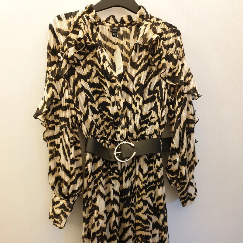 River Island Brown Animal Printed Dress With Belt Uk6****Ref V270 Wrap unclassified dresses