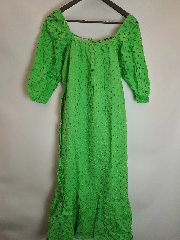 River Island Green Broderie Smock Dress Size 12 Tiered unclassified dresses
