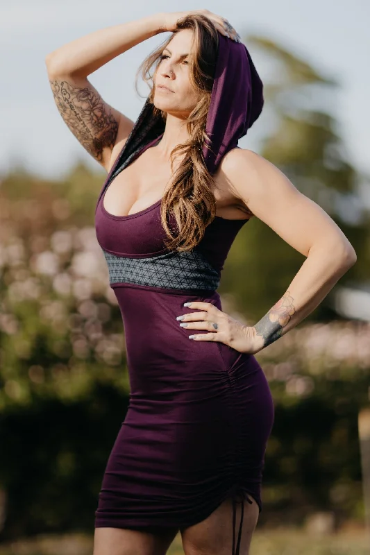 Scrunch Dress with Detachable Hooded Underbust Bustier Winter unclassified dresses