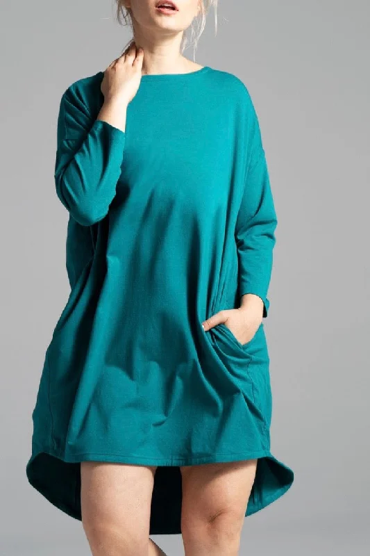 Shegul Khrstyana Knit Dress - Teal Bright color unclassified dresses