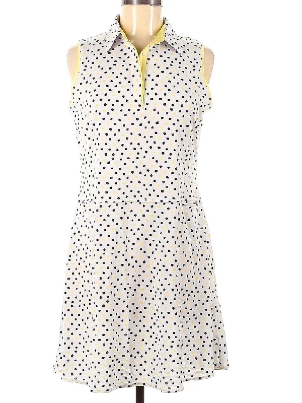 Sport Haley White w/Navy & Yellow Dots Sleeveless Golf Dress Size M Spring unclassified dresses Sport Haley White w/Navy & Yellow Dots Sleeveless Golf Dress Size M Spring unclassified dresses