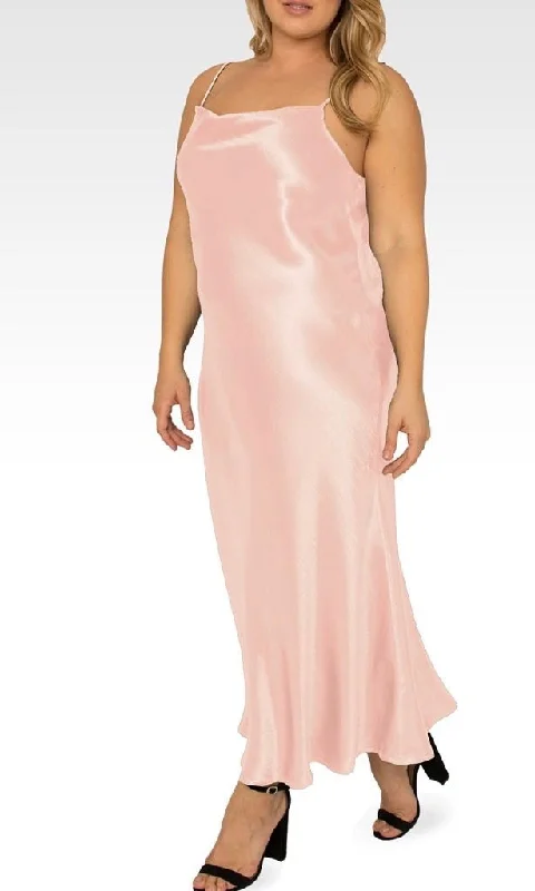 Standards & Practices - Michelle  Satin Slip Dress - Rose Pink Satin unclassified dresses