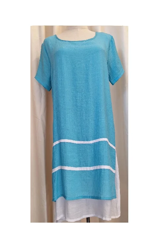 Stripe Dress Turquoise Cotton unclassified dresses