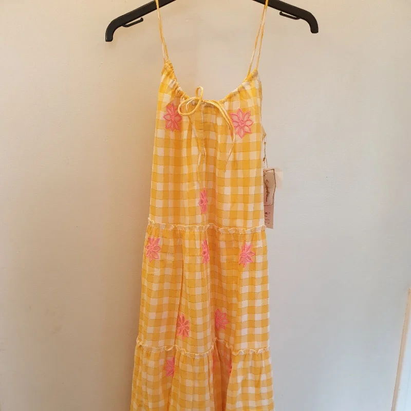 Sundress Maureen Yellow Gingham & Pink Emb One Size****Ref V3 Printed unclassified dresses Sundress Maureen Yellow Gingham & Pink Emb One Size****Ref V3 Printed unclassified dresses