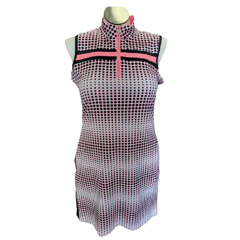 Tail Black & Coral Dotted Dress Size L Anniversary unclassified dresses