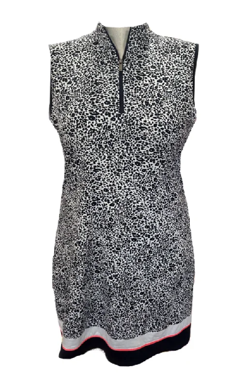 Tail Navy & White Leopard Patterned Women's Golf Dress Size L Lounge unclassified dresses