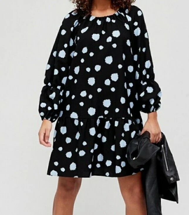 Tiered Sleeve Swing Dress Blue Spot UK 14 ****Ref V424 Printed unclassified dresses