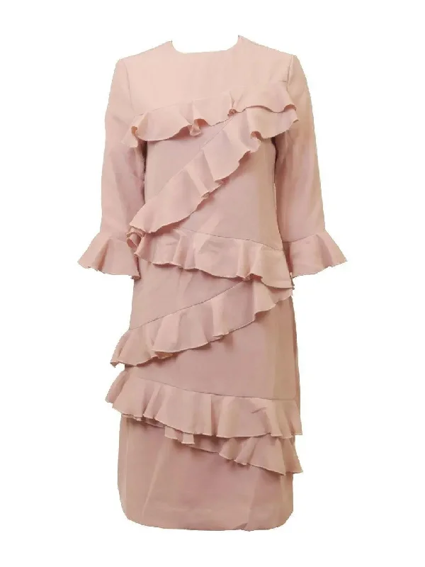 Weekend Pink Ruffle Front Dress Neutral tone unclassified dresses