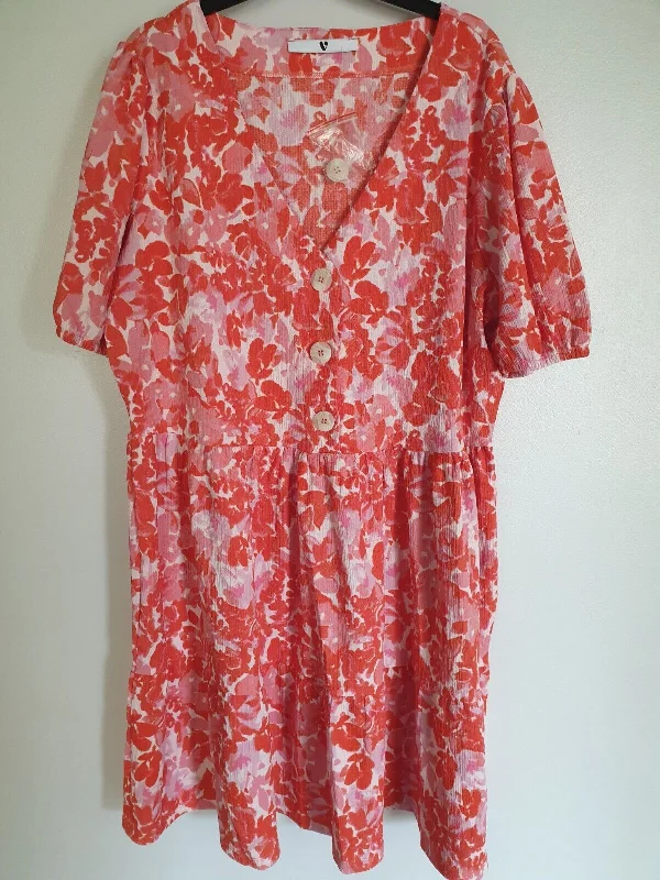 Womens Dress Red Print UK 10  ****Ref V368 Boho unclassified dresses