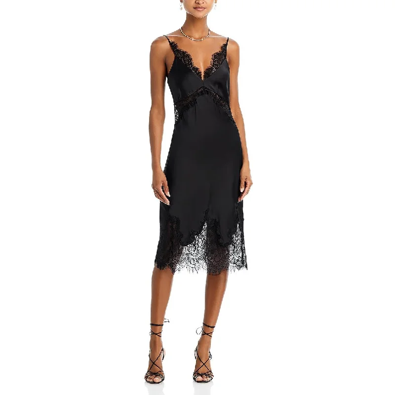 Womens Lace Midi Slip Dress Midi Skirt Print