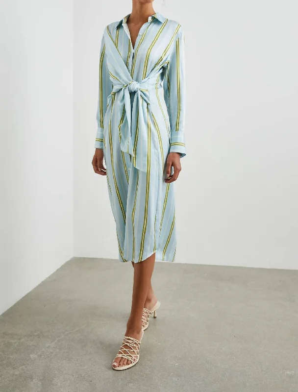 Lacey Honeydew Stripe Dress Boho Lace Dress